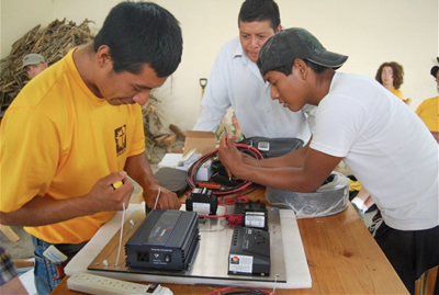 Photo of team building solar box