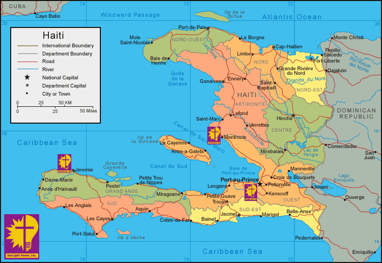 Map of SonLight Power's impact in Haiti