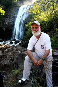 Photo of Allen with waterfall