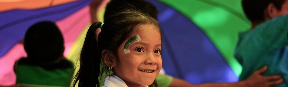 Honduras - Smiling face-painted girl at school in Yamaranguila